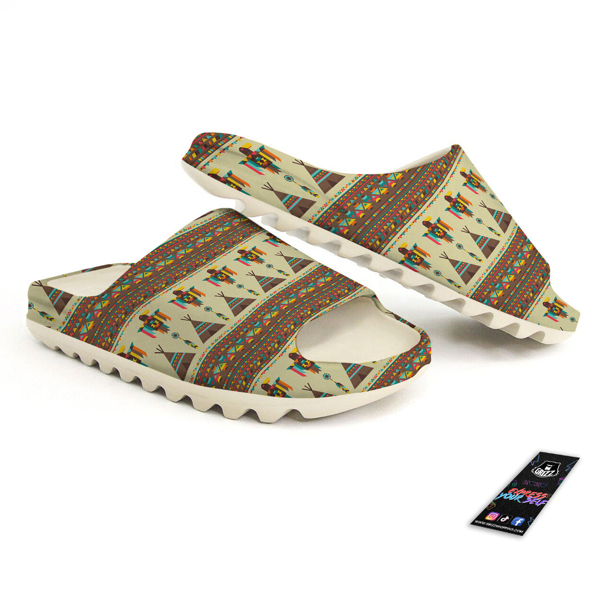 Eagle Native American Print Pattern Sandals-grizzshop