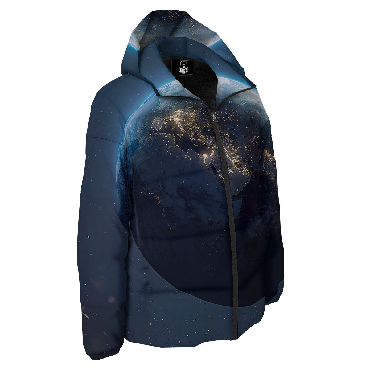 Earth And Space Print Down Jacket-grizzshop