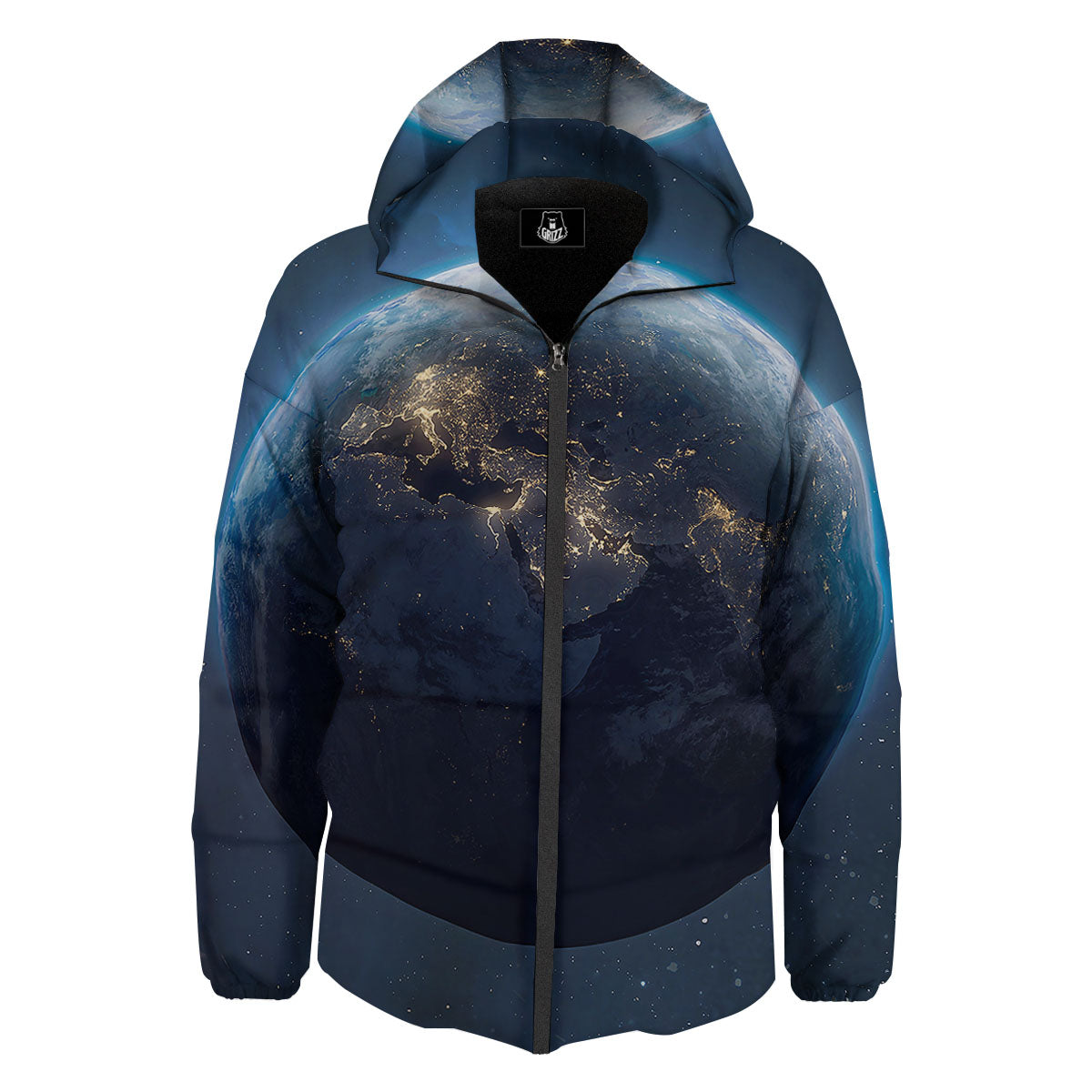 Earth And Space Print Down Jacket-grizzshop
