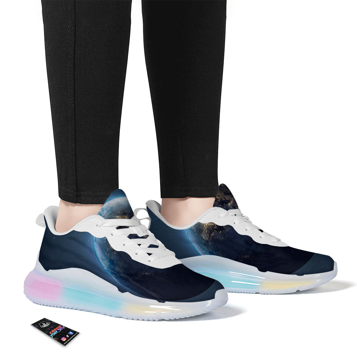 Earth And Space Print Running Sneakers-grizzshop