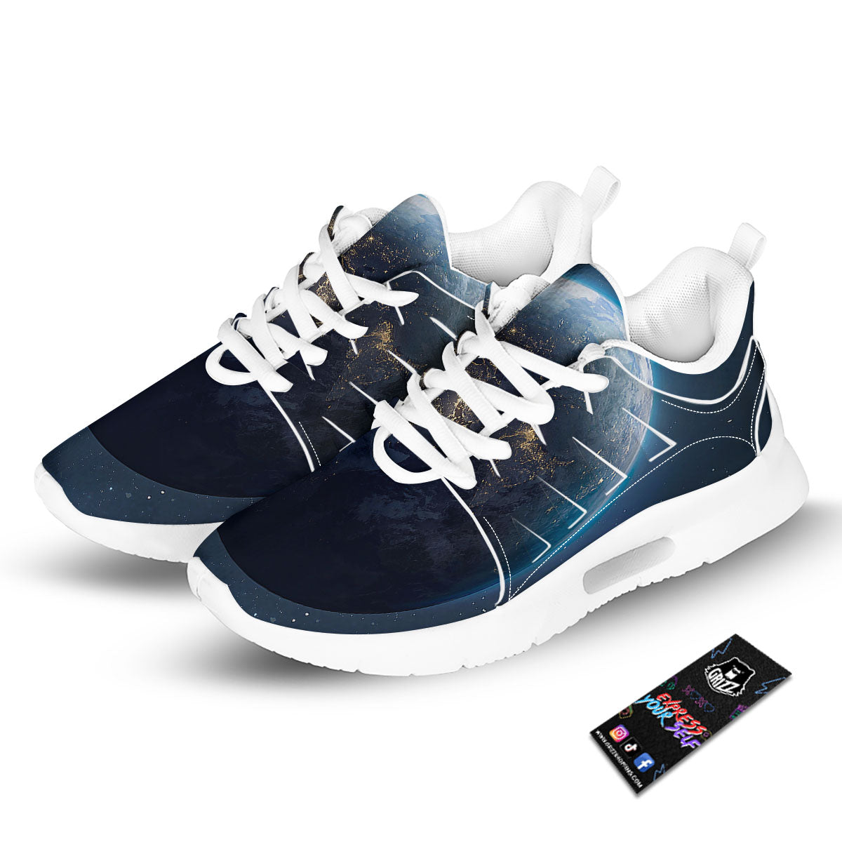 Earth And Space Print Tennis Shoes-grizzshop