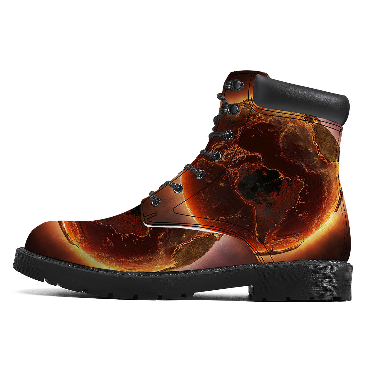 Earth Burning Print Boots-grizzshop