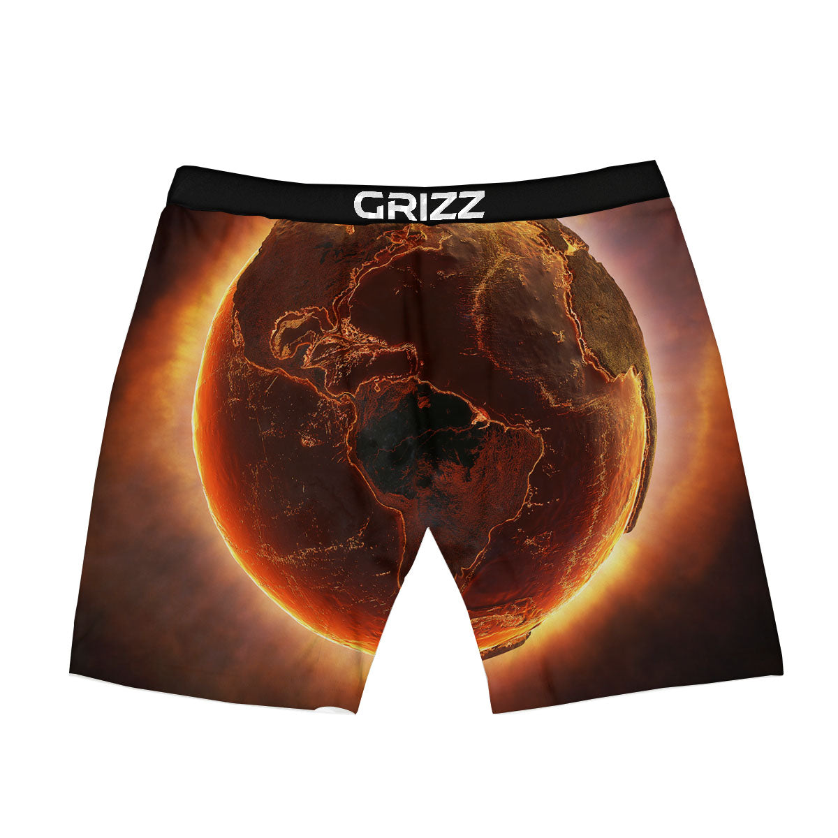 Earth Burning Print Boxer Briefs-grizzshop