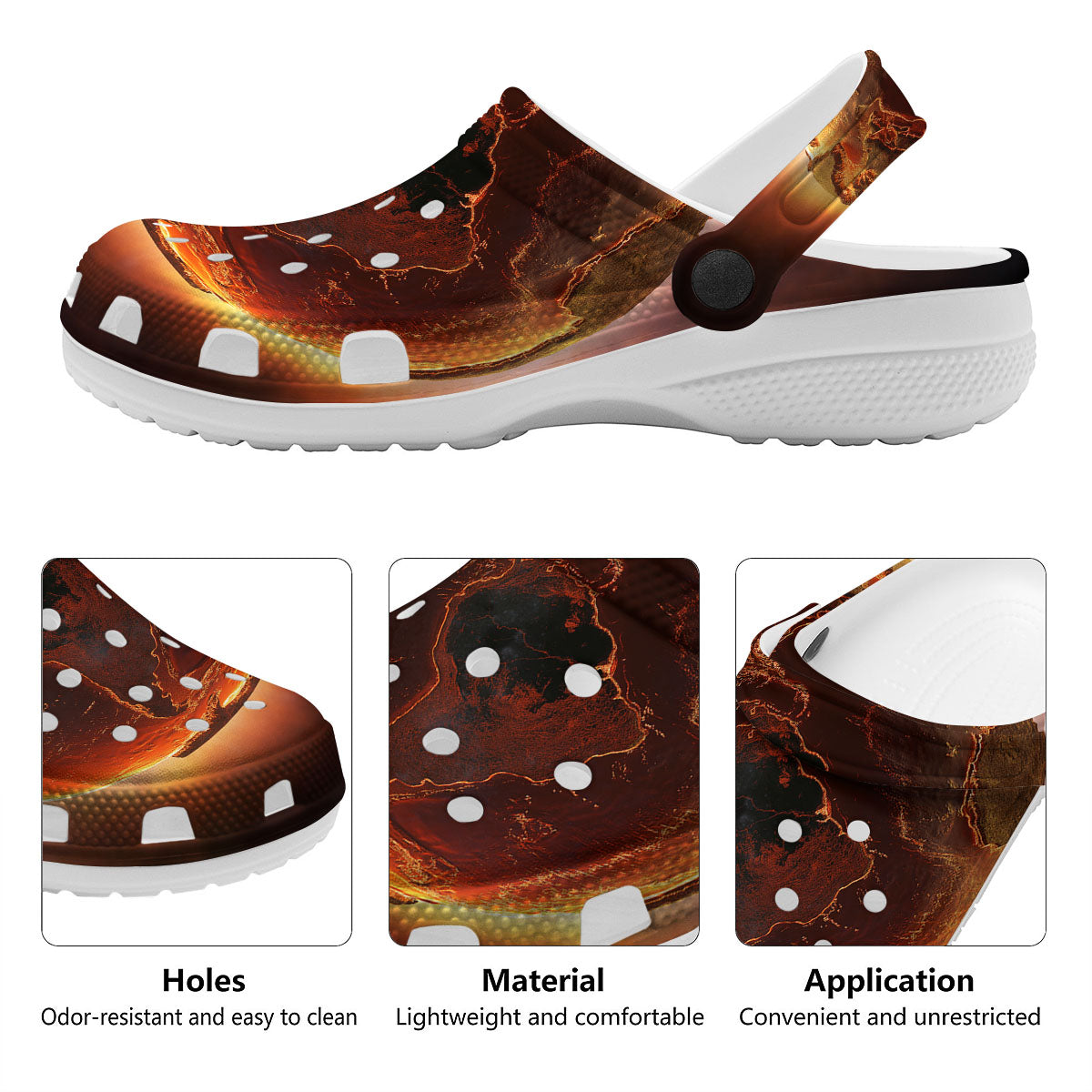 Earth Burning Print Clog-grizzshop