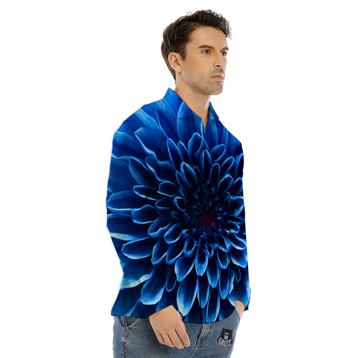Earth Burning Print Men's Dress Shirts-grizzshop