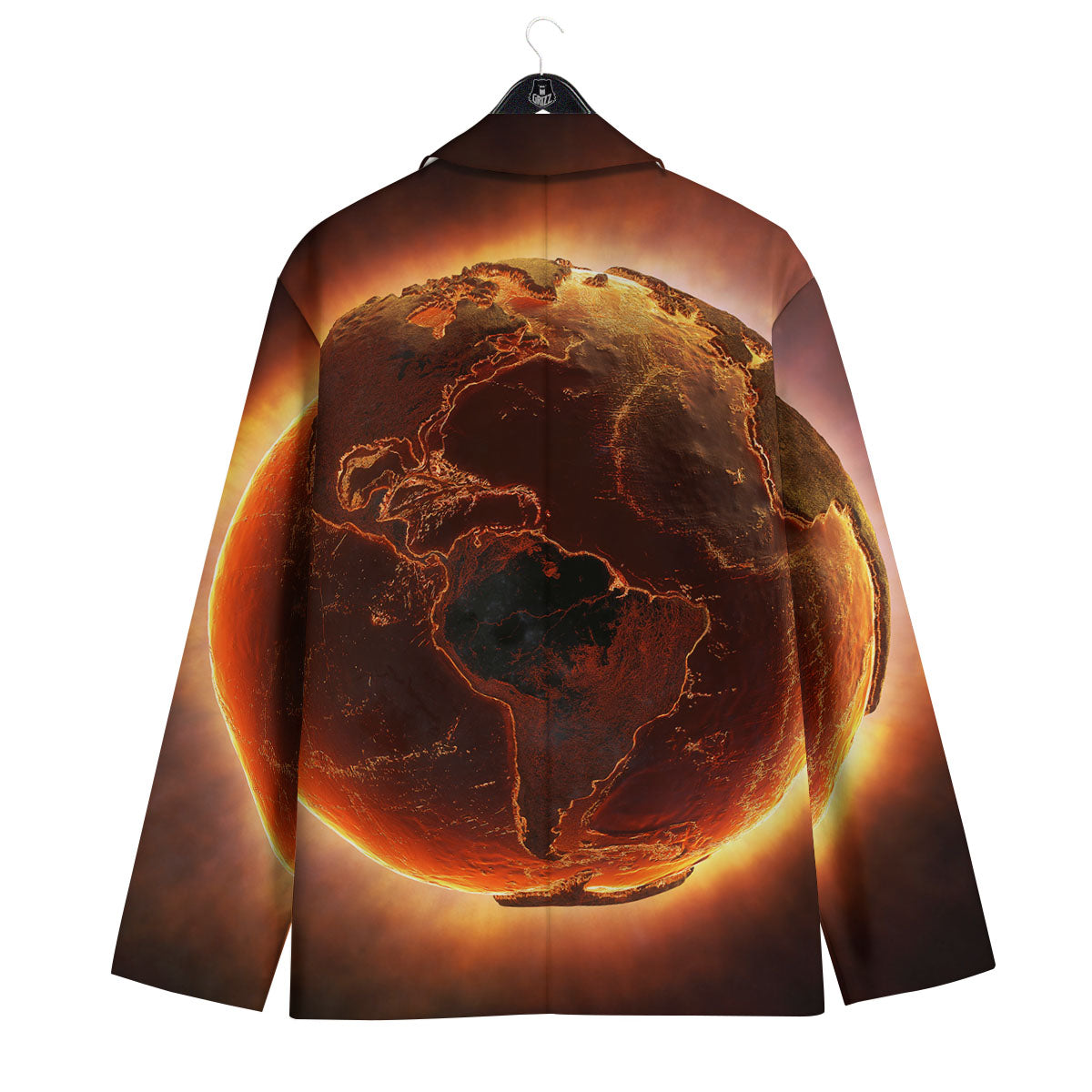 Earth Burning Print Men's Sport Coat-grizzshop