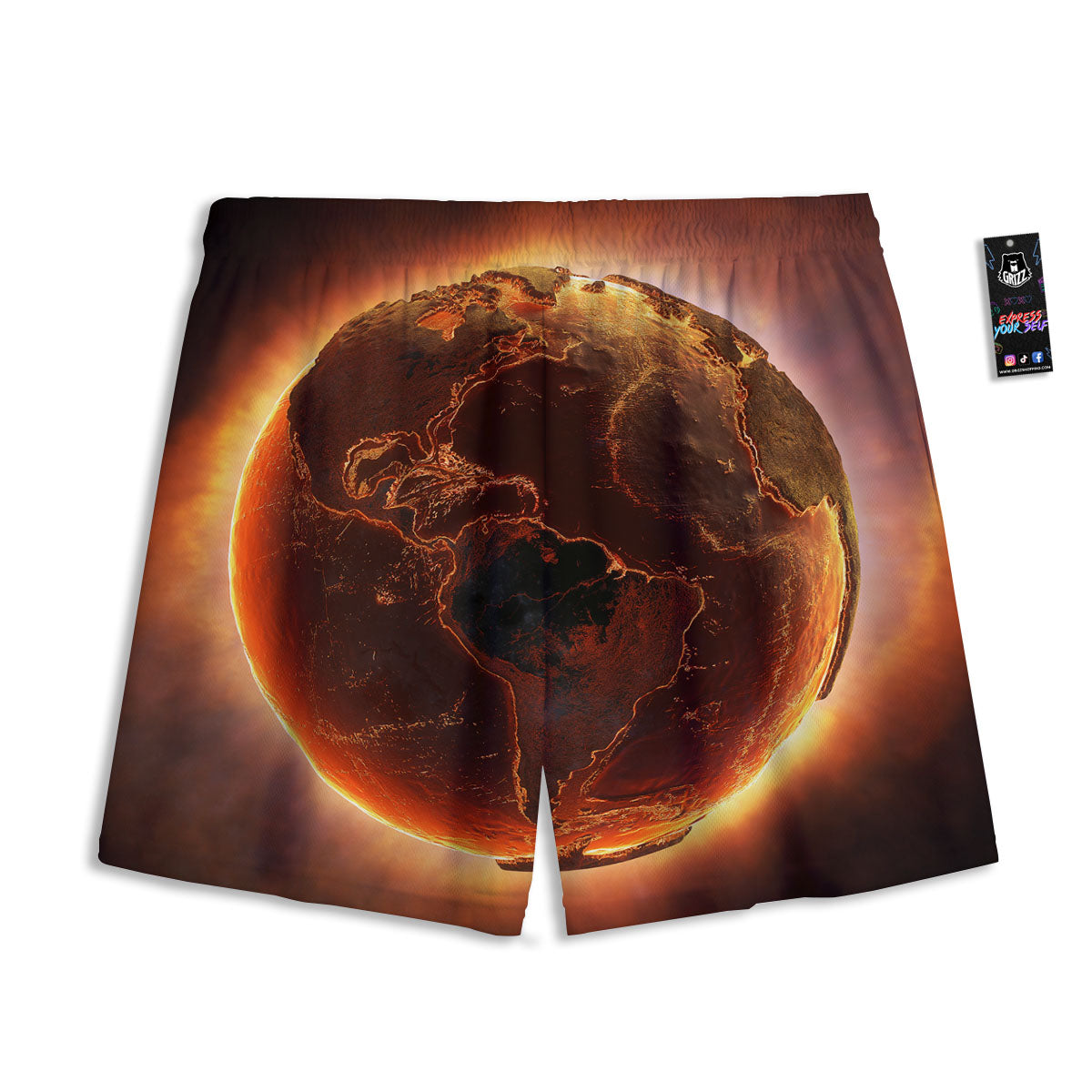 Flying Witch Halloween Full Moon Print Mesh Shorts