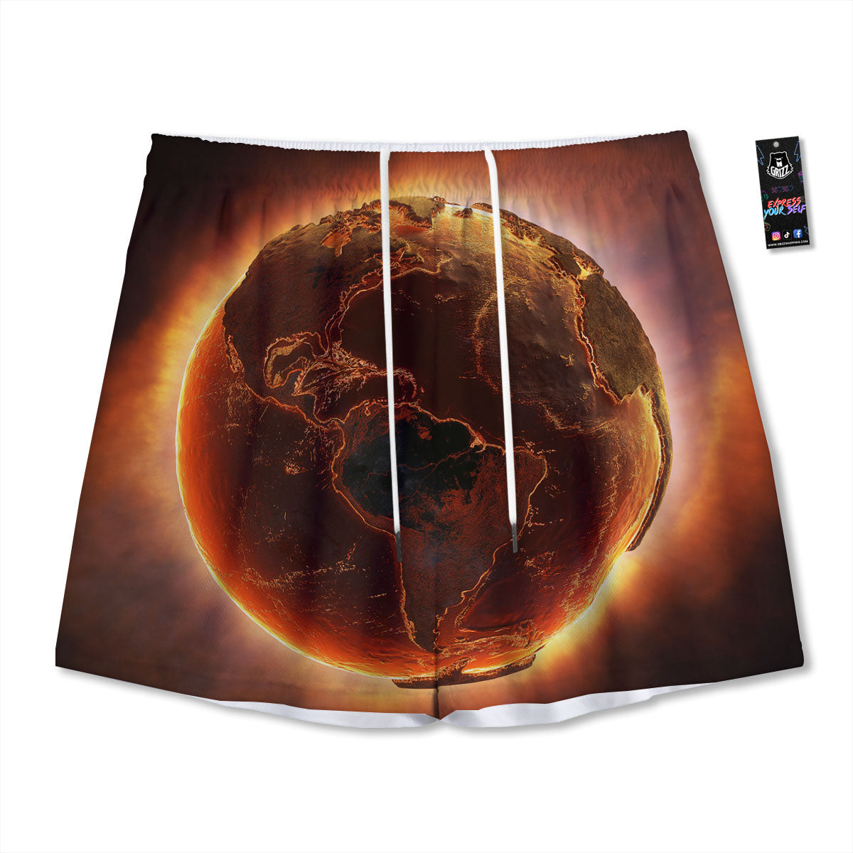 Flying Witch Halloween Full Moon Print Mesh Shorts