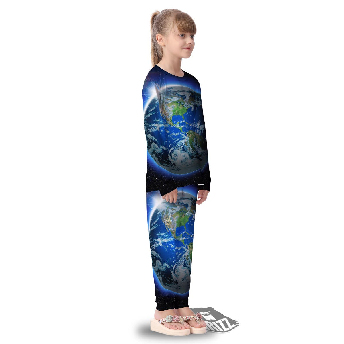 Earth Sunrise Print Kid's Pajamas-grizzshop