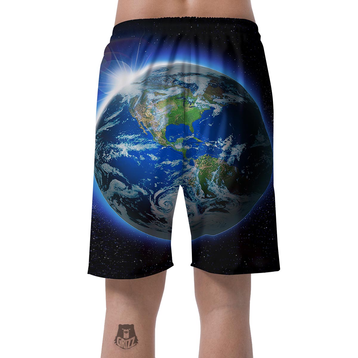 Earth Sunrise Print Men's Shorts-grizzshop