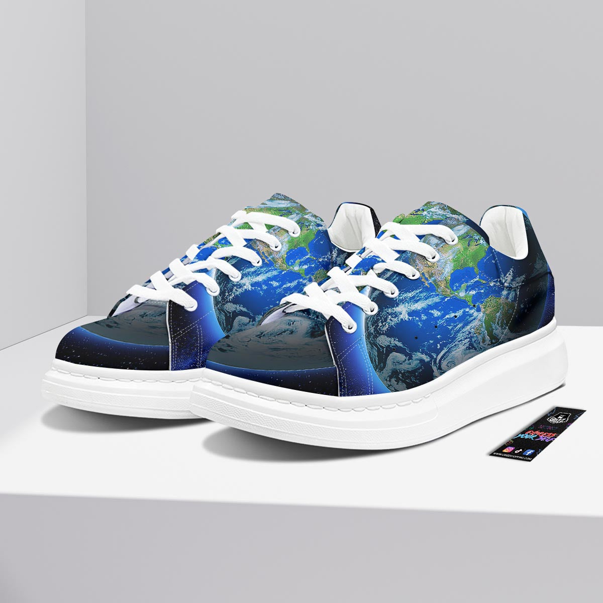 Earth Sunrise Print Platform Shoes-grizzshop