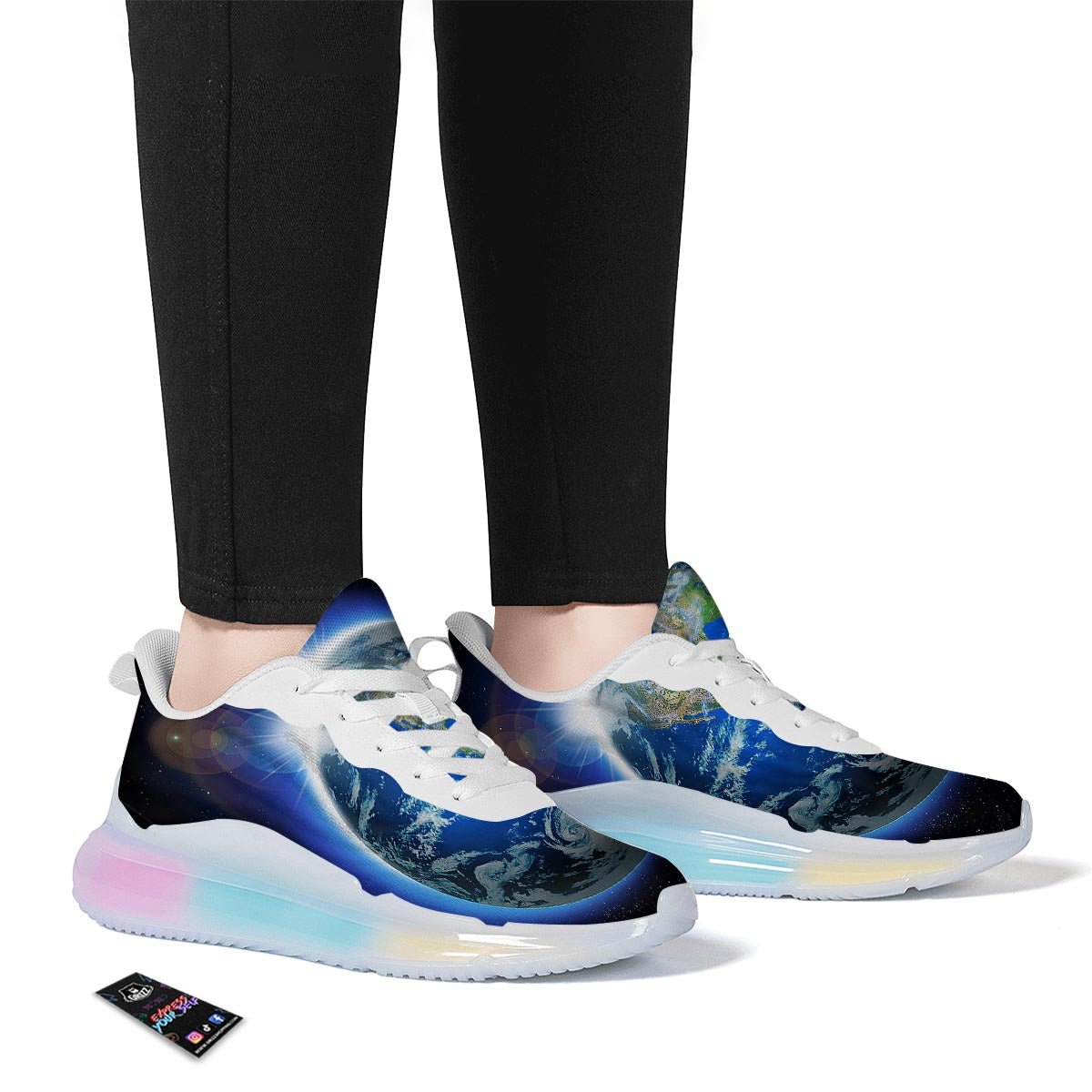 Earth Sunrise Print Running Sneakers-grizzshop