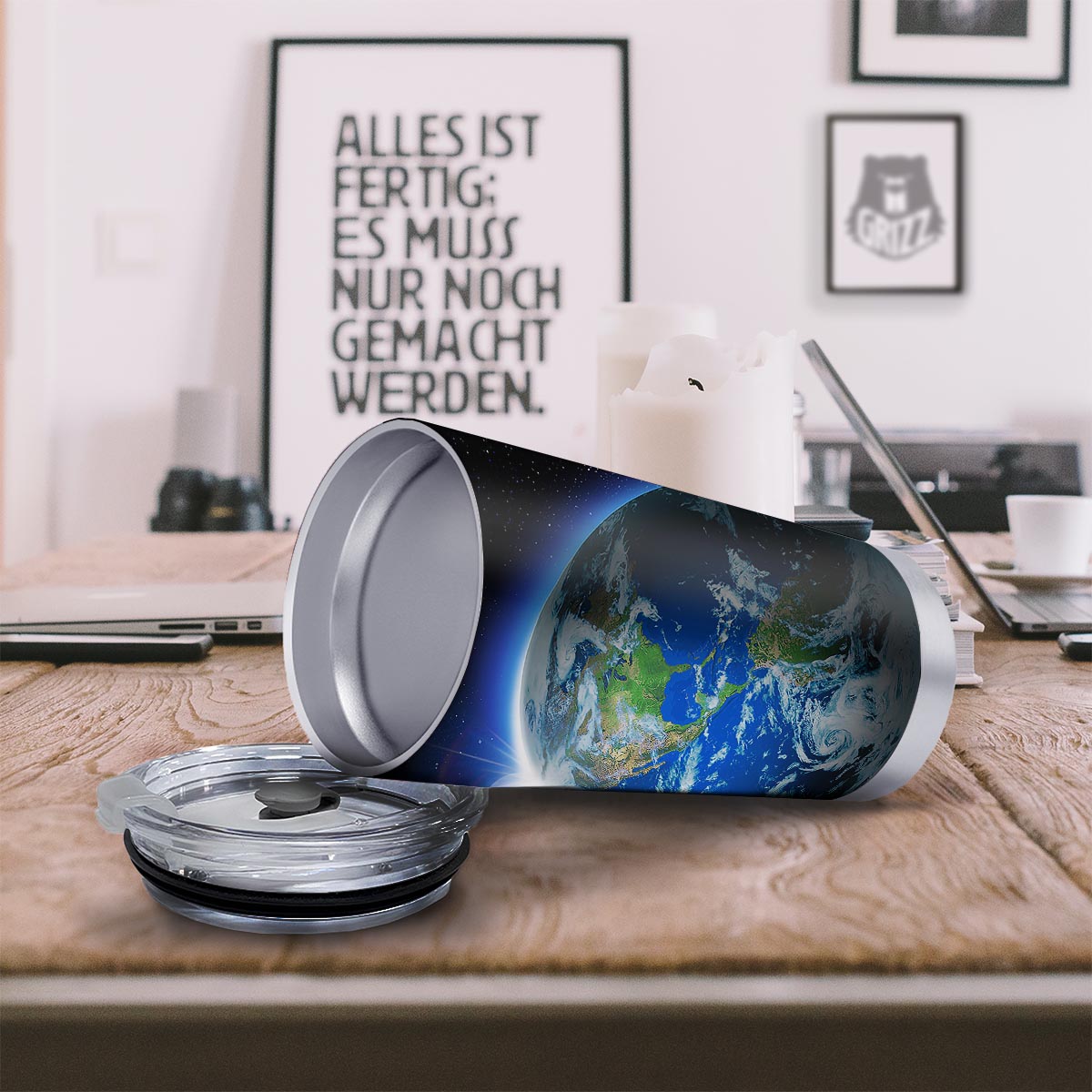 Earth Sunrise Print Tumbler-grizzshop