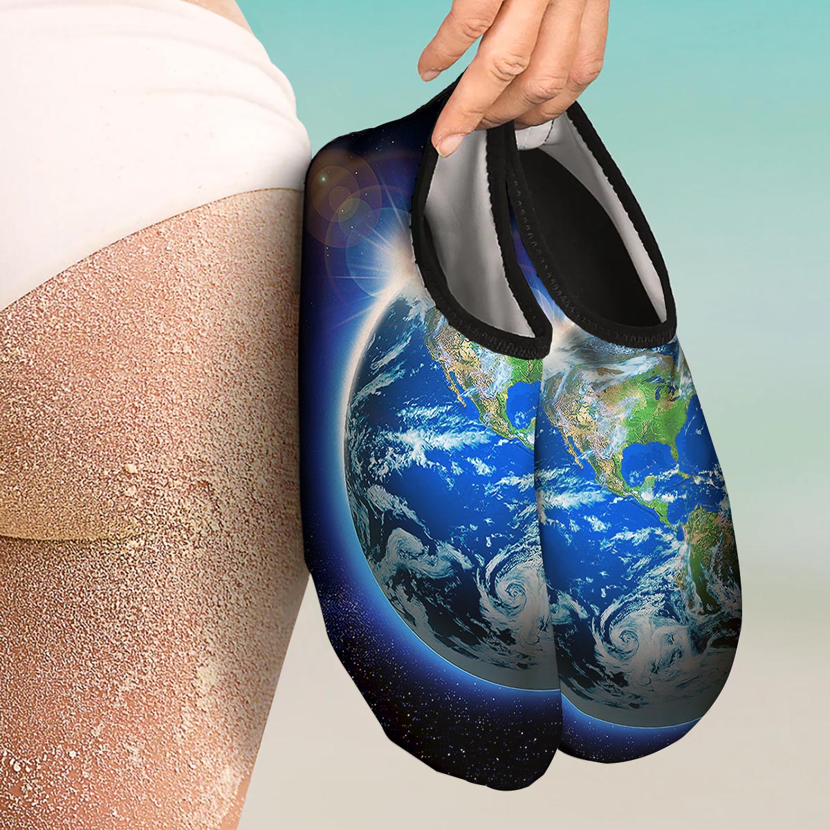 Earth Sunrise Print Water Shoes-grizzshop