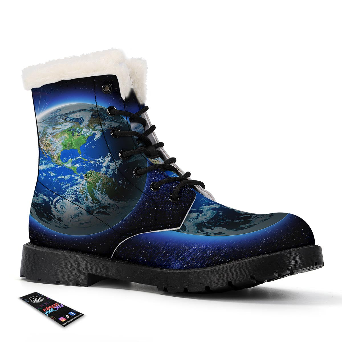 Earth Sunrise Print Winter Boots-grizzshop