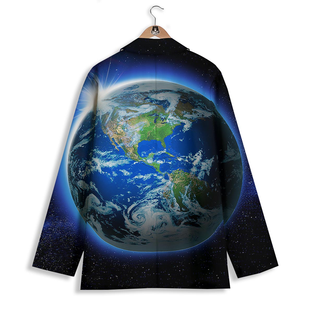 Earth Sunrise Print Women's Blazer-grizzshop