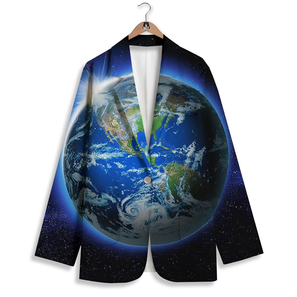 Earth Sunrise Print Women's Blazer-grizzshop