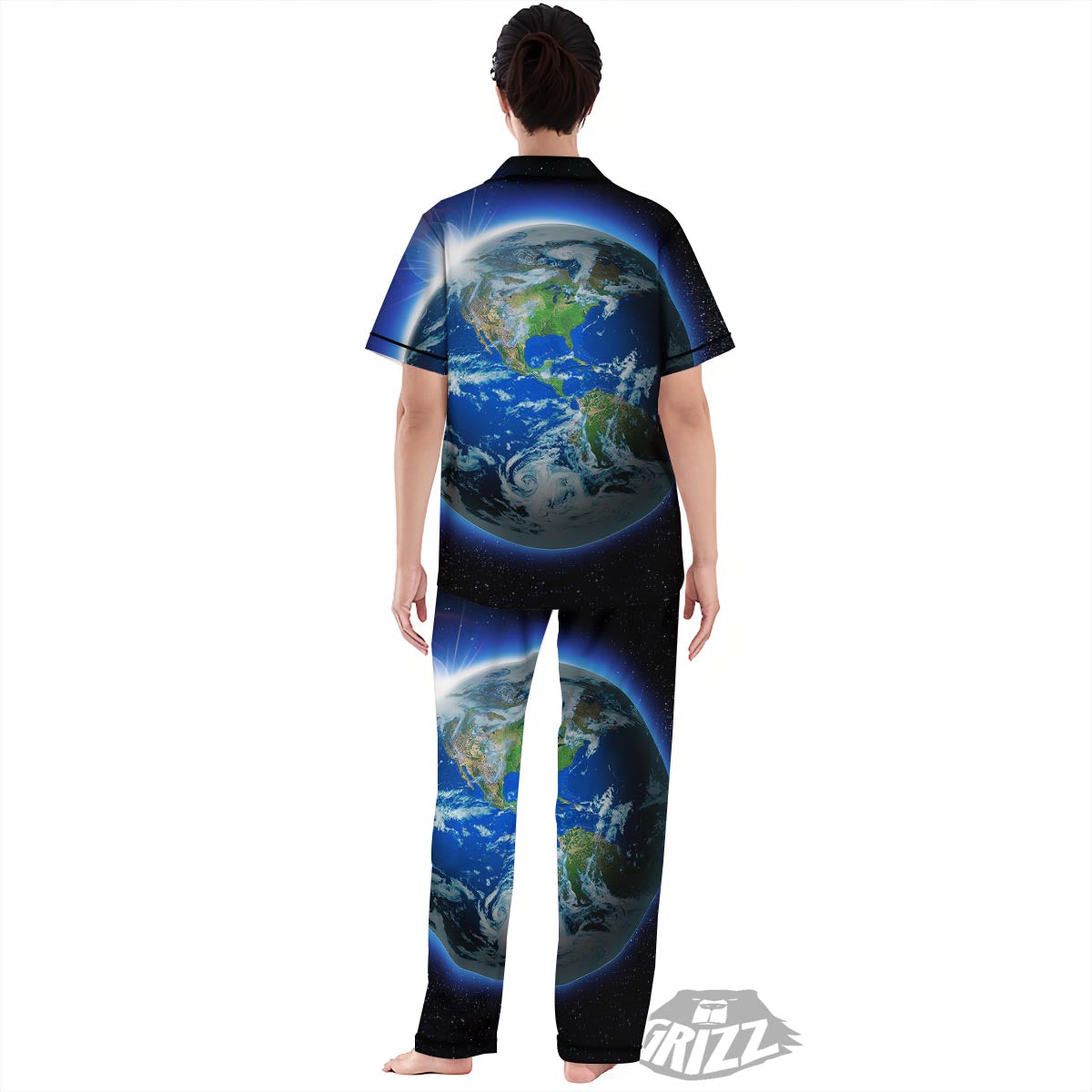 Earth Sunrise Print Women's Pajamas Set-grizzshop