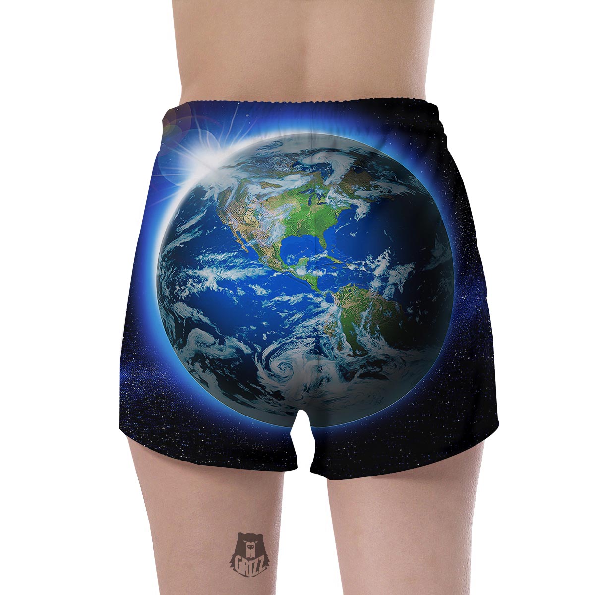 Earth Sunrise Print Women's Shorts-grizzshop