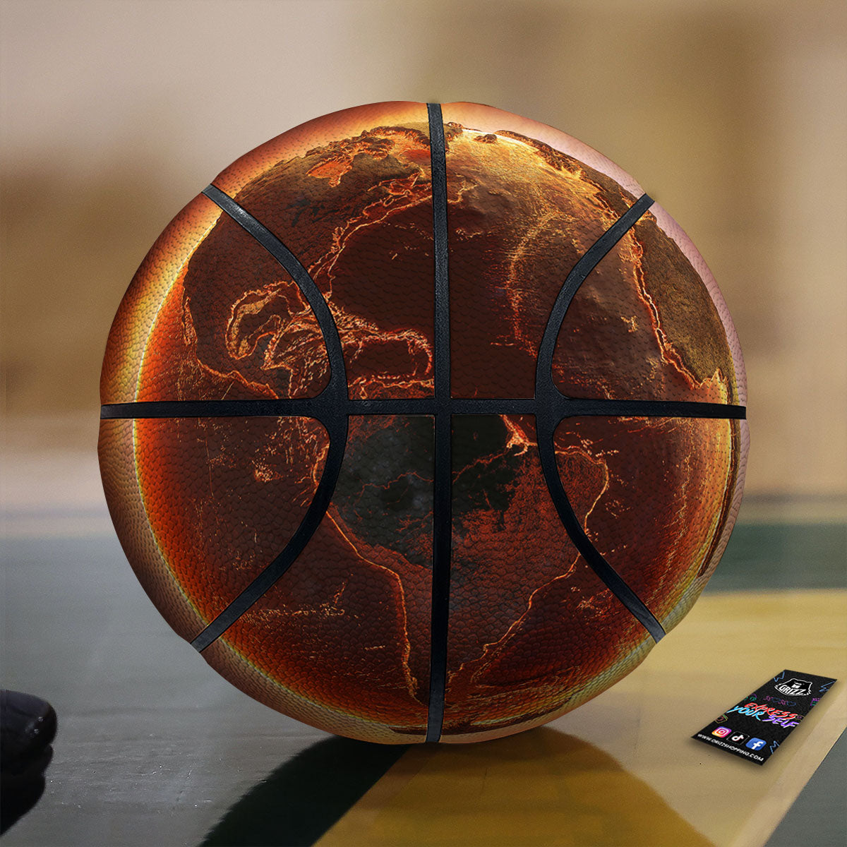 Earth Burning Print Basketball