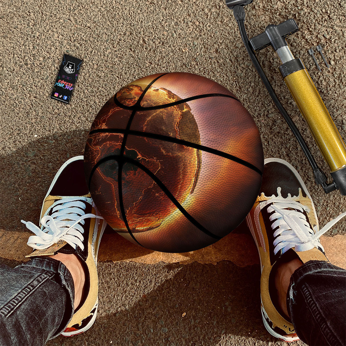 Earth Burning Print Basketball