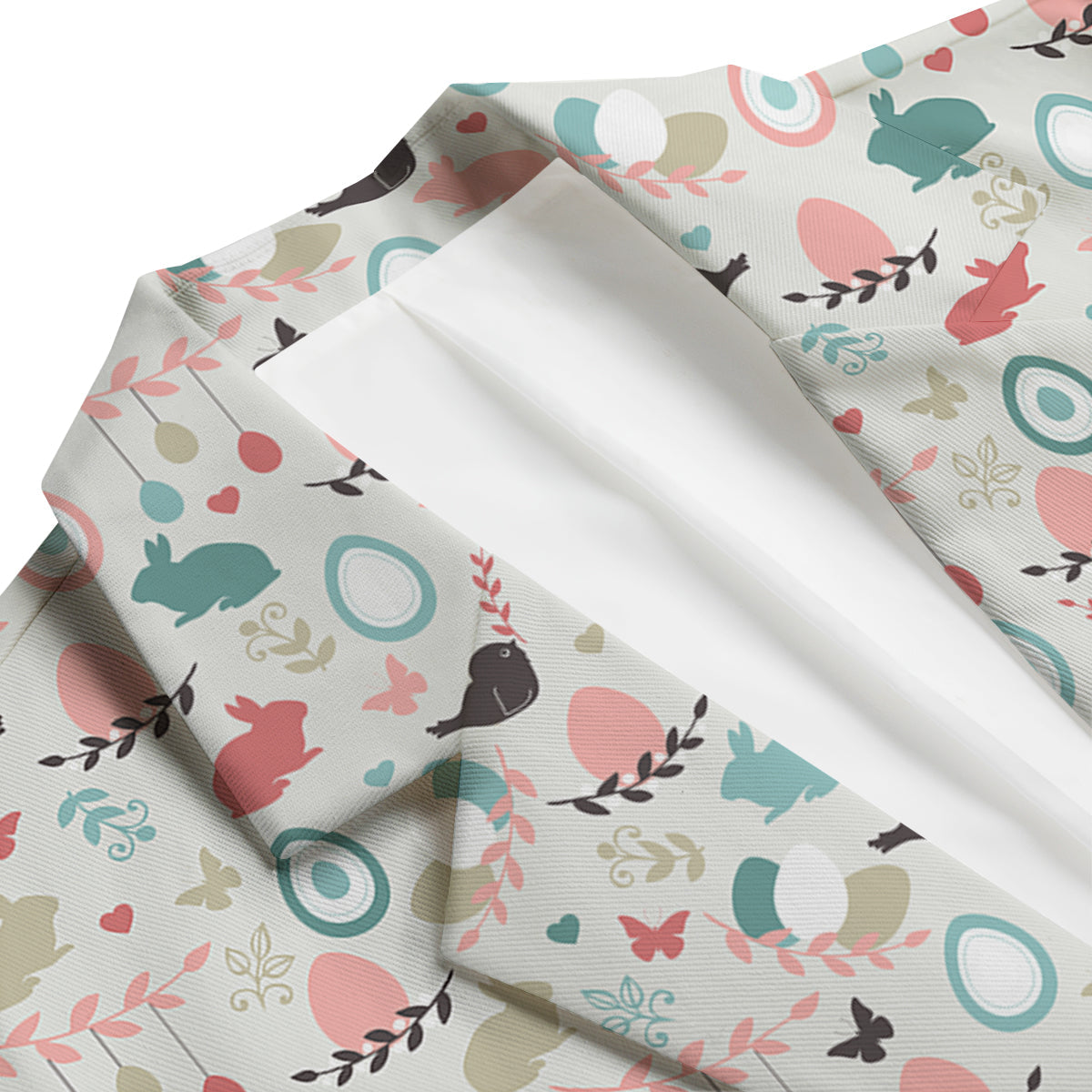 Easter Beige Print Pattern Men's Blazer-grizzshop