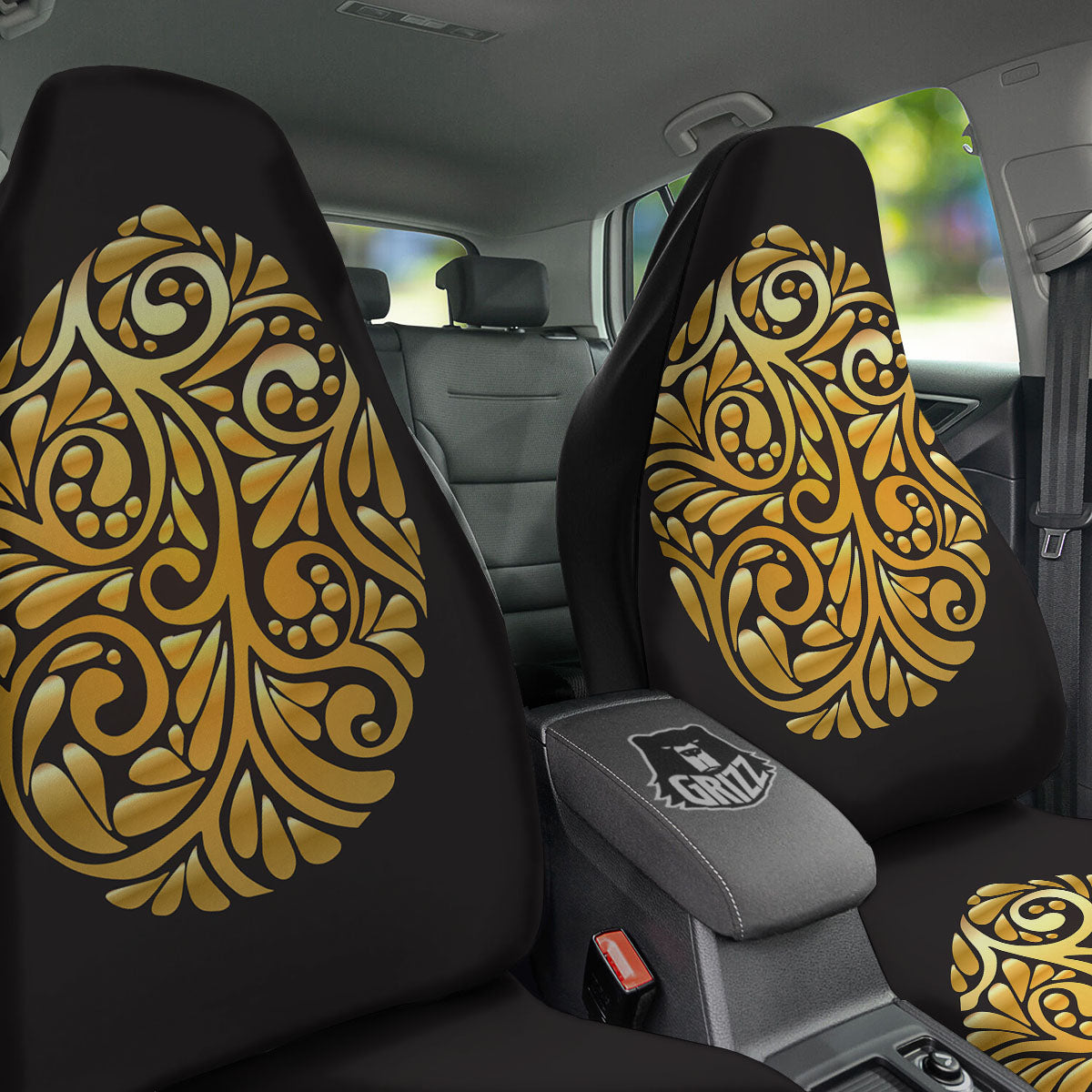 Easter Egg Gold Print Car Seat Covers-grizzshop