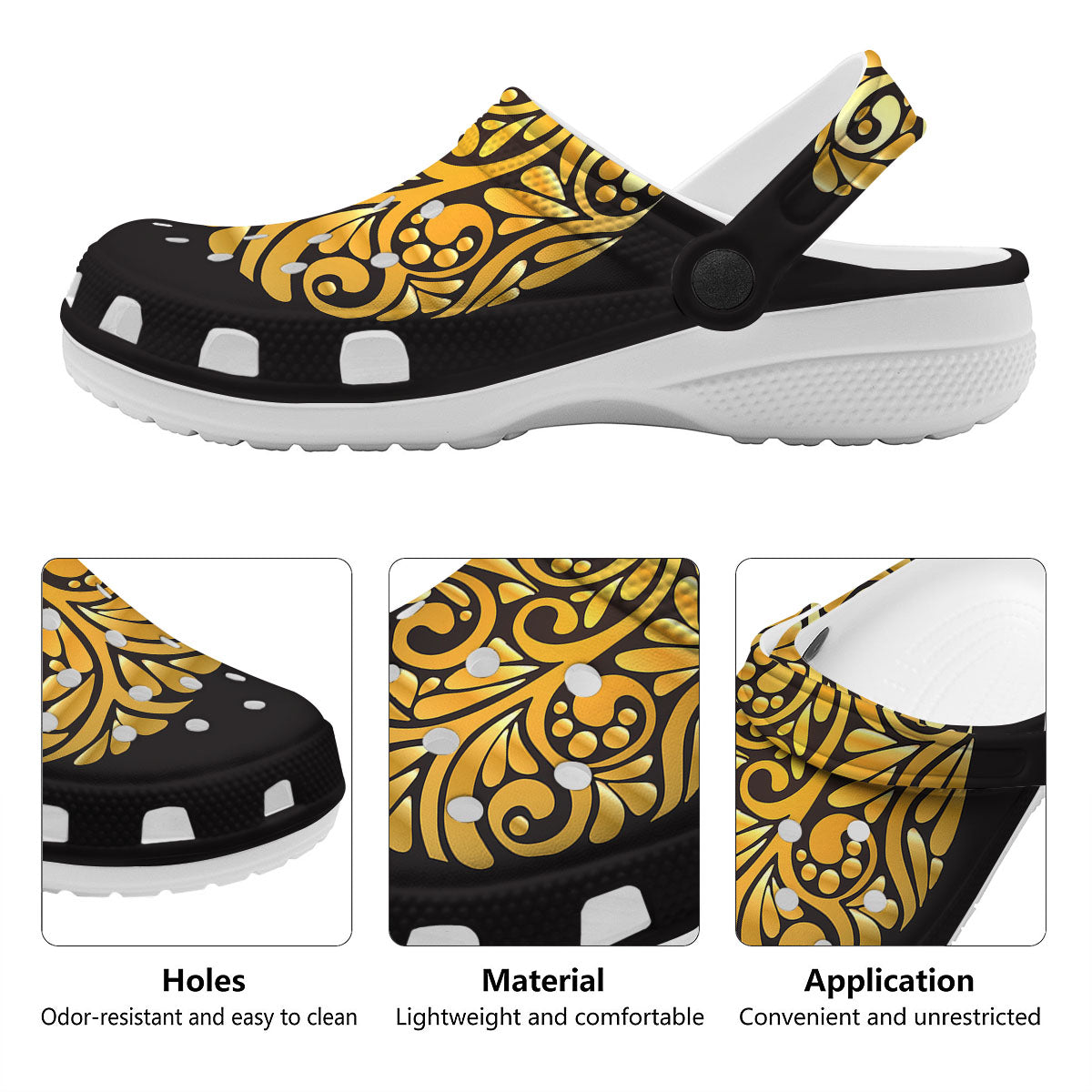 Easter Egg Gold Print Clog-grizzshop
