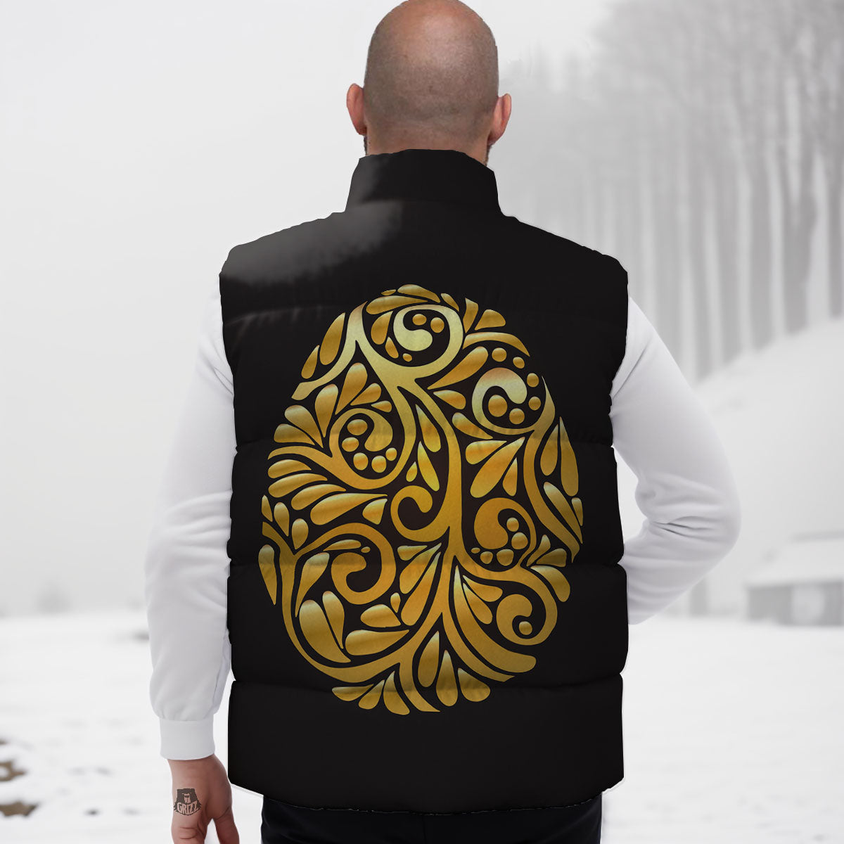Easter Egg Gold Print Down Vest