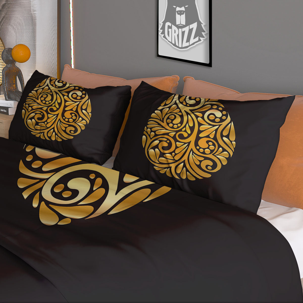 Easter Egg Gold Print Duvet Cover Bedding Set