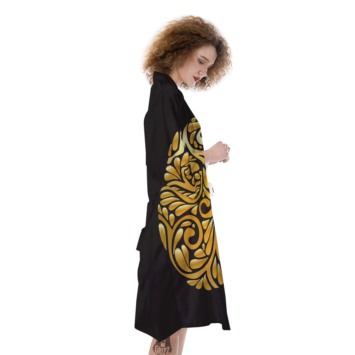 Easter Egg Gold Print Kimono-grizzshop