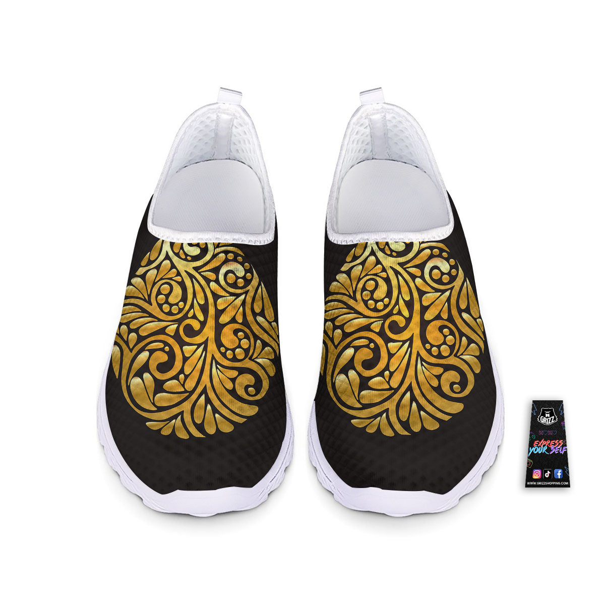 Easter Egg Gold Print Nurse Shoes-grizzshop