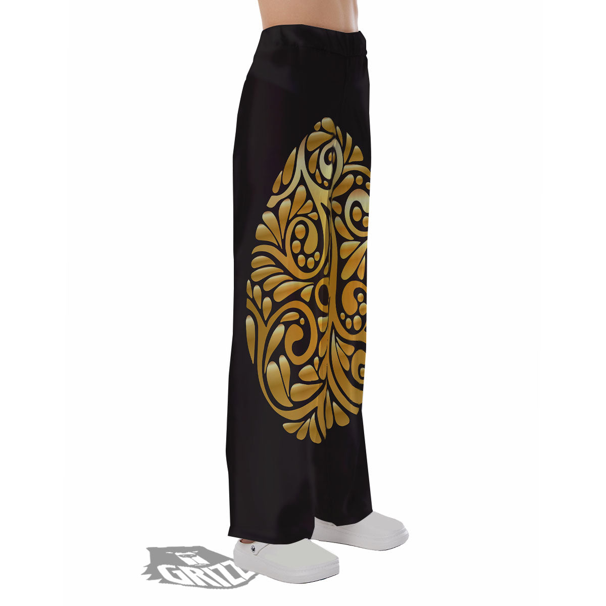 Easter Egg Gold Print Pajama Pants-grizzshop