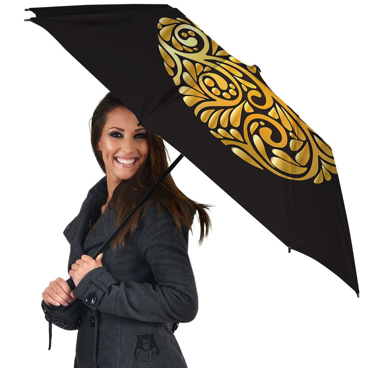 Easter Egg Gold Print Umbrella-grizzshop