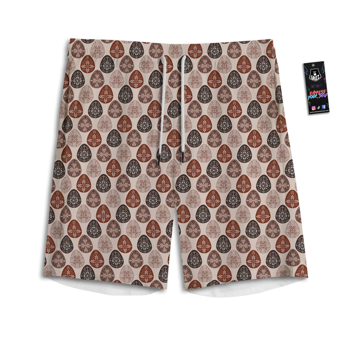 Easter Eggs Bohemian Print Pattern Men's Athletic Shorts