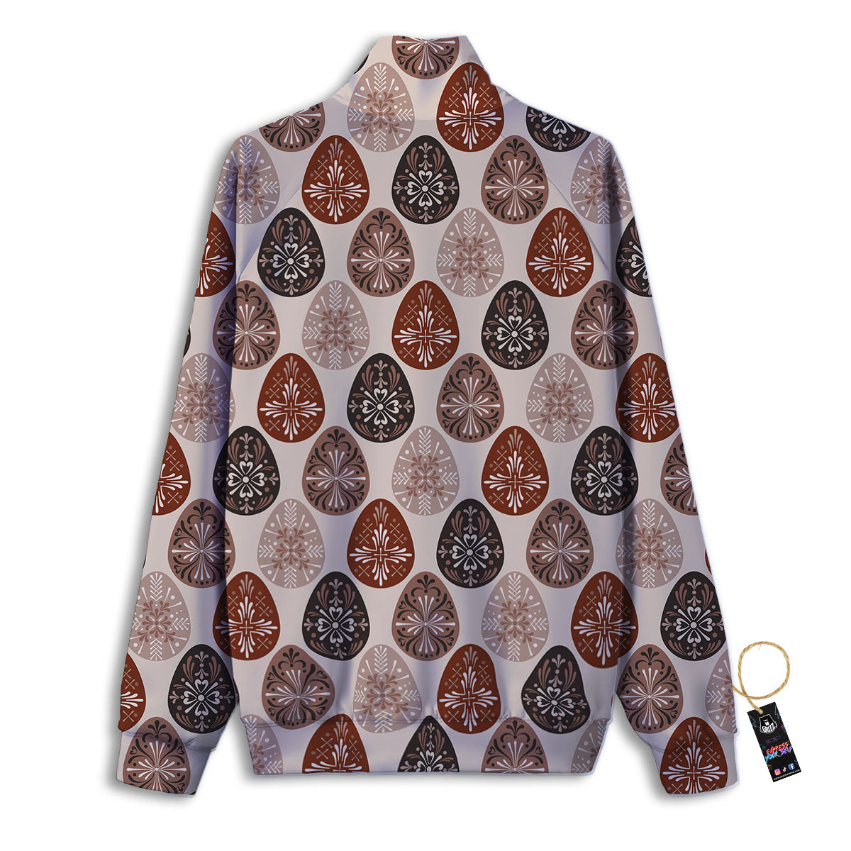 Easter Eggs Bohemian Print Pattern Track Jacket-grizzshop