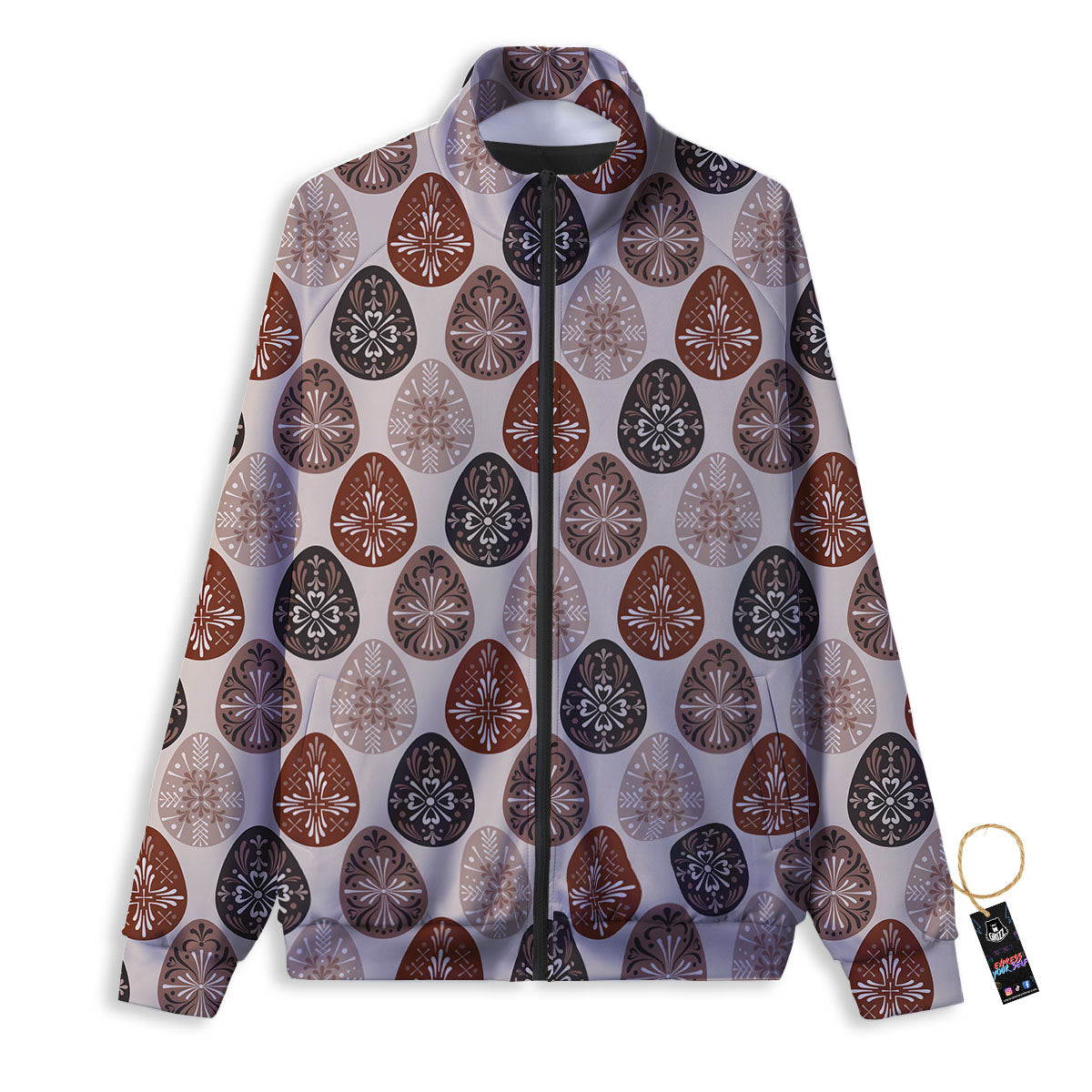 Easter Eggs Bohemian Print Pattern Track Jacket-grizzshop