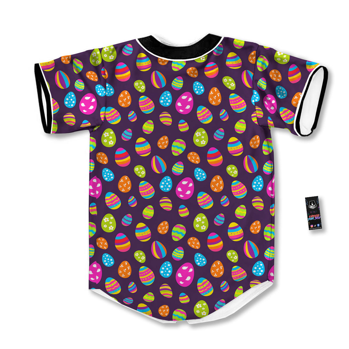 Easter Eggs Colorful Cute Print Pattern Baseball Jersey-grizzshop