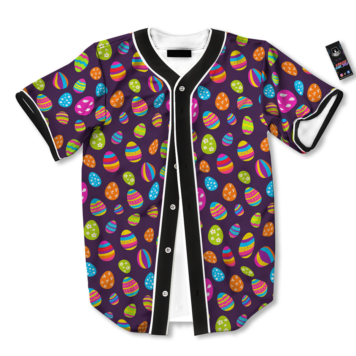Easter Eggs Colorful Cute Print Pattern Baseball Jersey-grizzshop