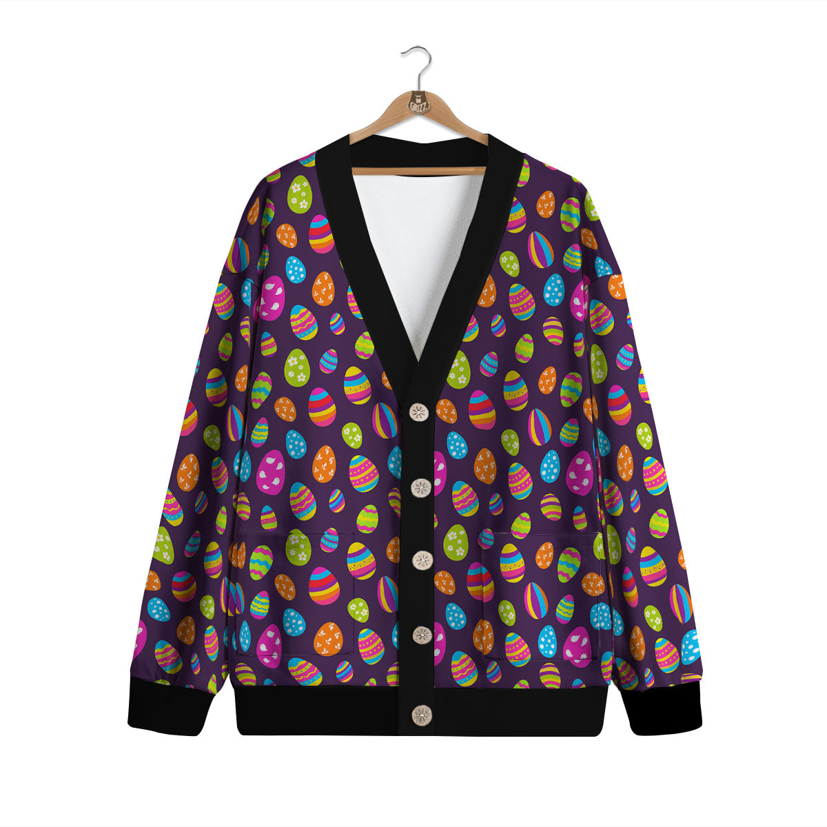 Easter Eggs Colorful Cute Print Pattern Cardigan-grizzshop