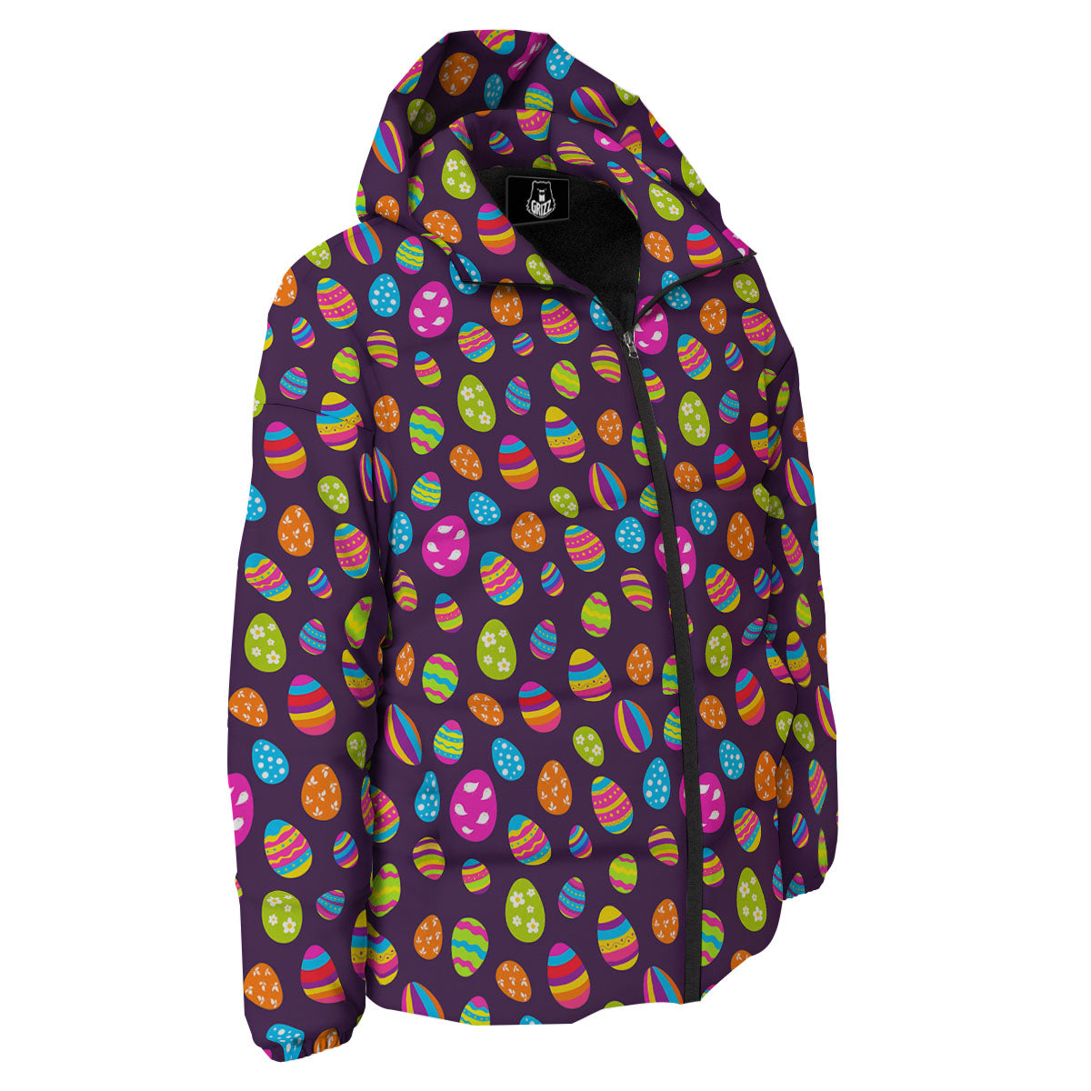 Easter Eggs Colorful Cute Print Pattern Down Jacket-grizzshop