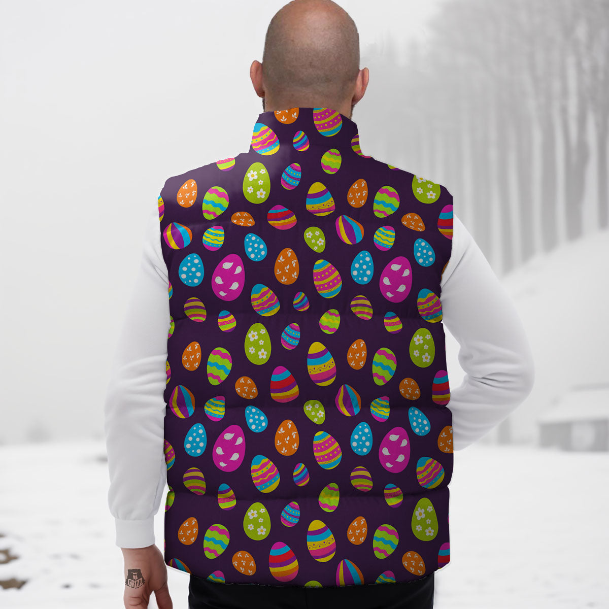 Easter Eggs Colorful Cute Print Pattern Down Vest