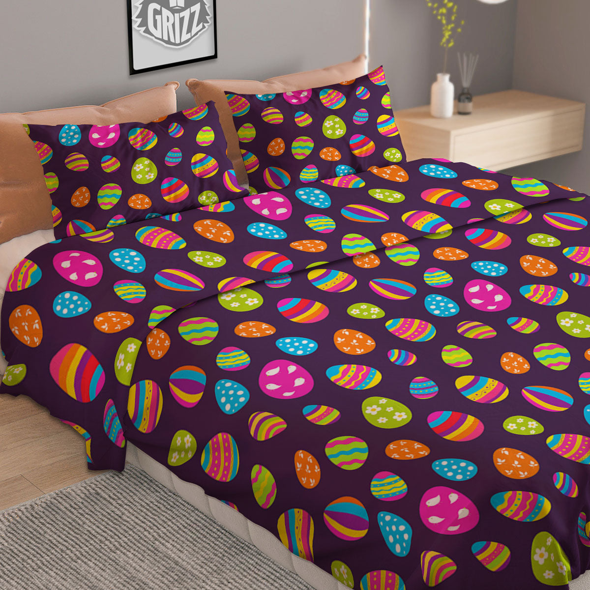 Fishing Hooks Print Duvet Cover Bedding Set