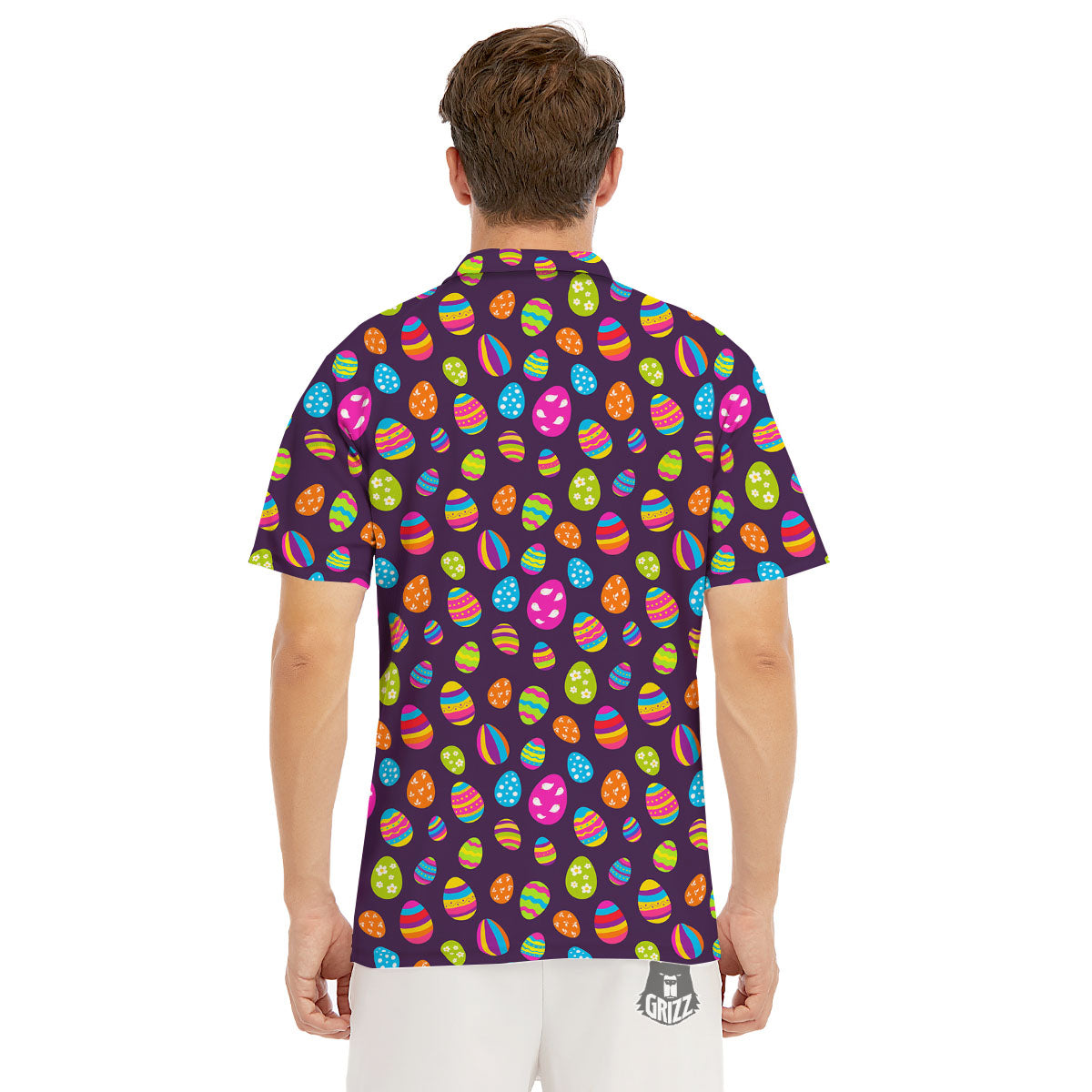 Easter Eggs Colorful Cute Print Pattern Men's Golf Shirts-grizzshop