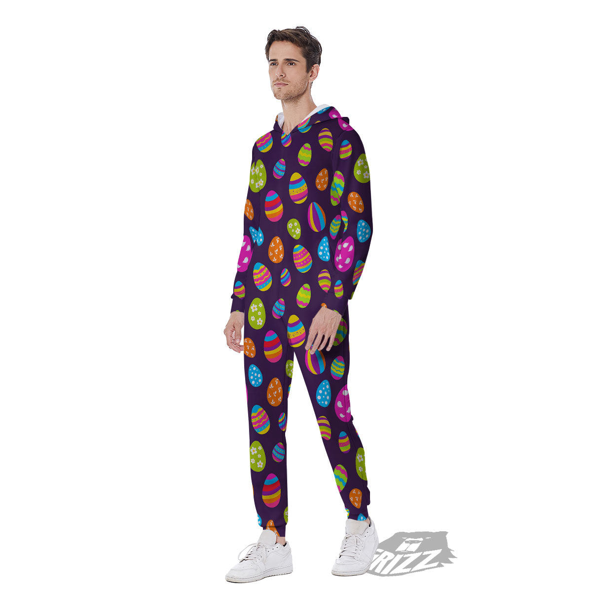 Easter Eggs Colorful Cute Print Pattern Men's Jumpsuit-grizzshop