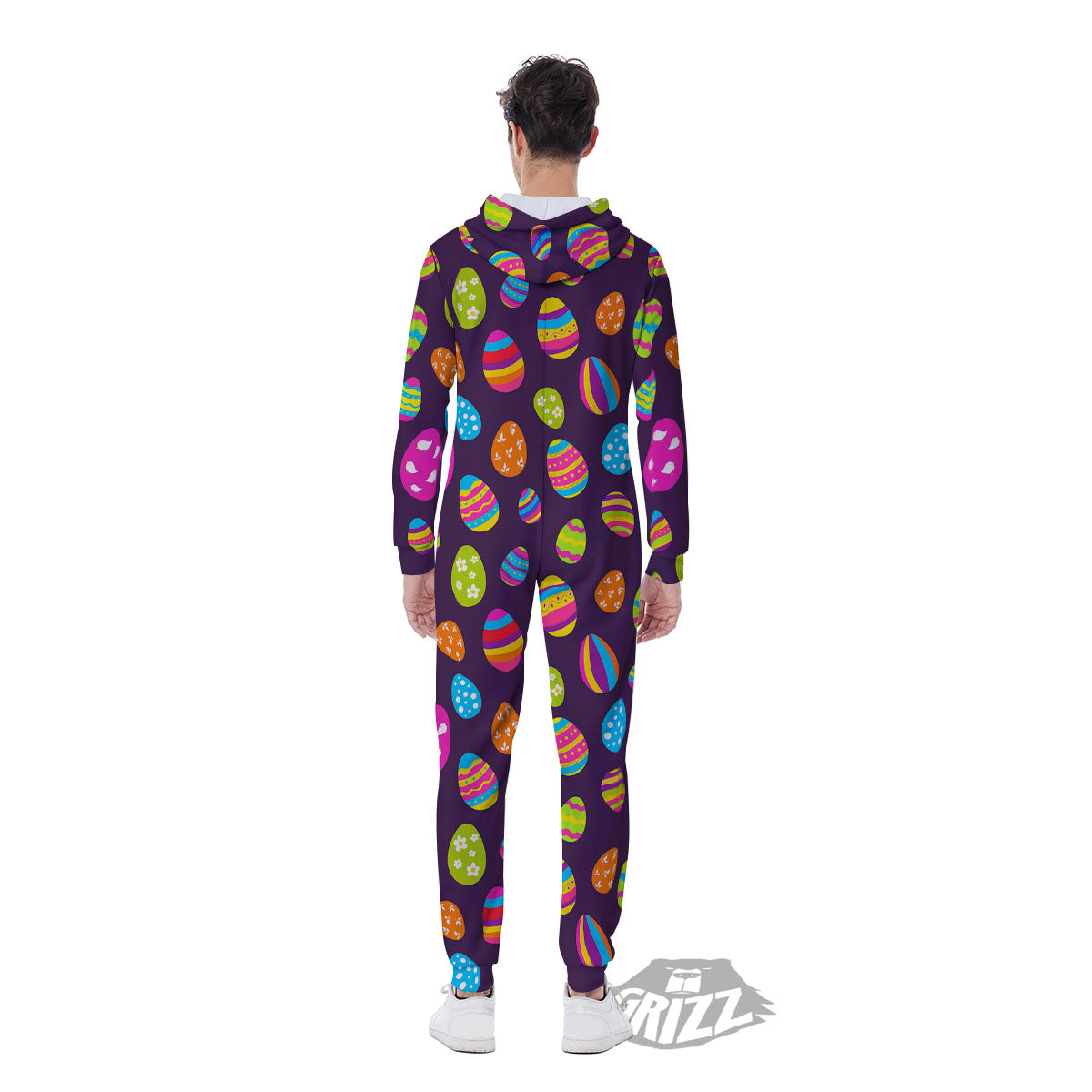 Easter Eggs Colorful Cute Print Pattern Men's Jumpsuit-grizzshop