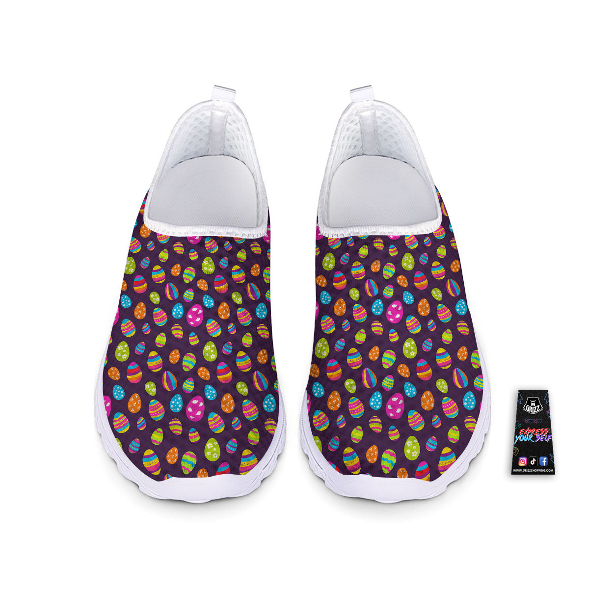 Easter Eggs Colorful Cute Print Pattern Nurse Shoes-grizzshop