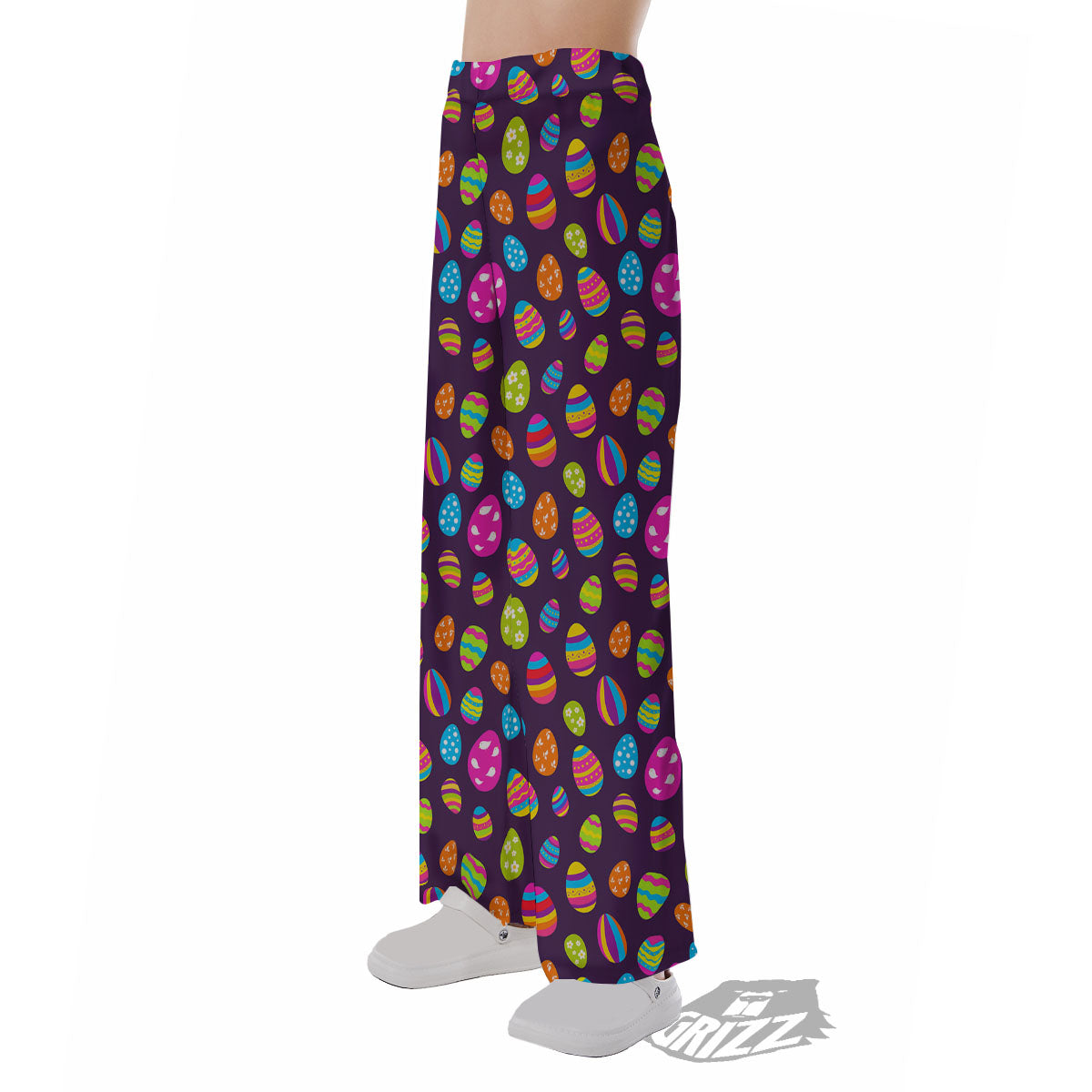 Easter Eggs Colorful Cute Print Pattern Pajama Pants-grizzshop