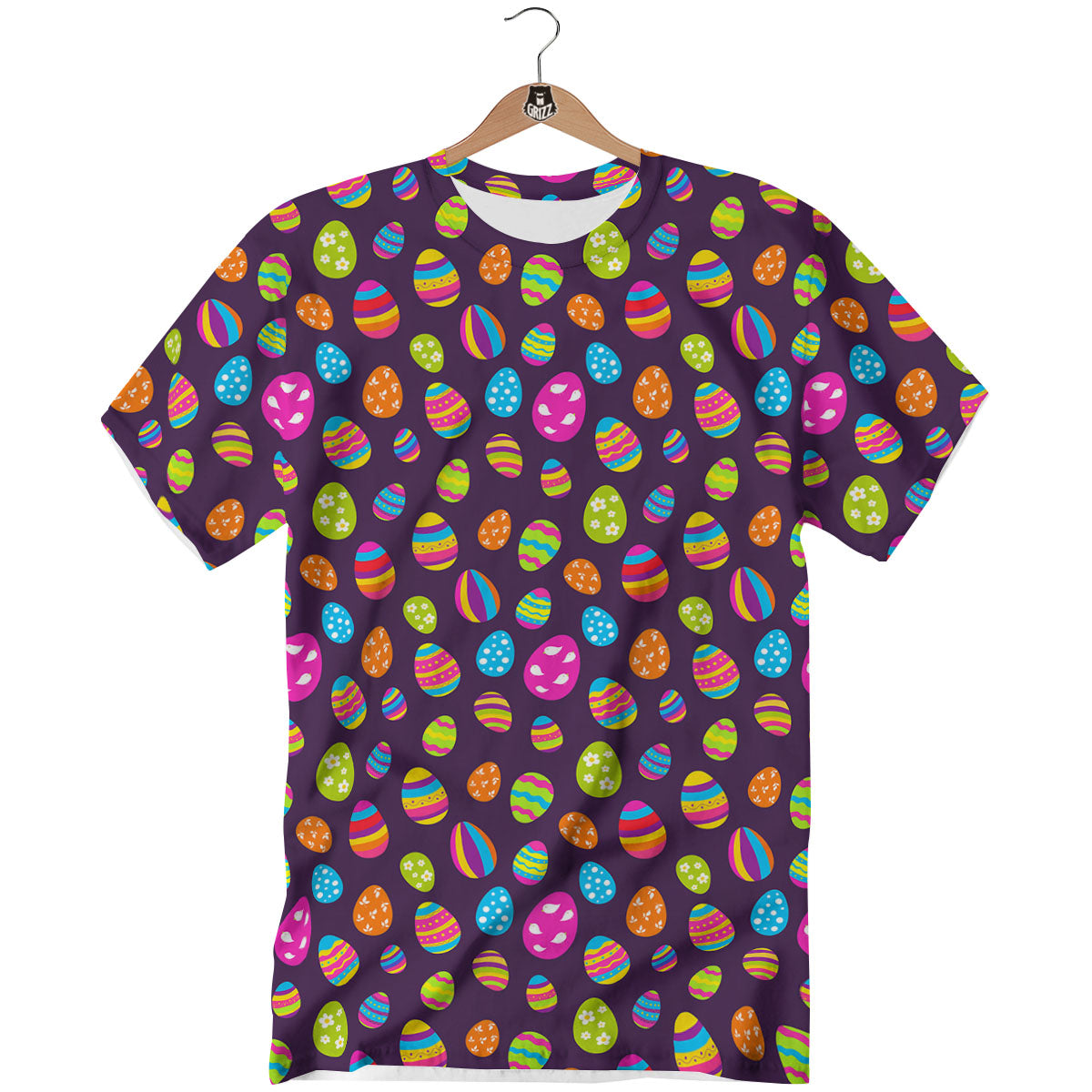 Easter Eggs Colorful Cute Print Pattern T-Shirt-grizzshop