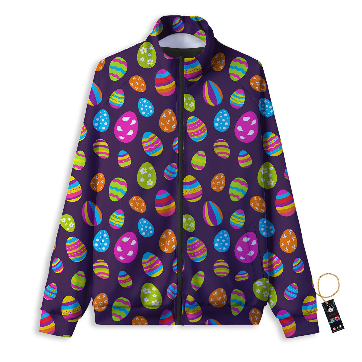 Easter Eggs Colorful Cute Print Pattern Track Jacket-grizzshop